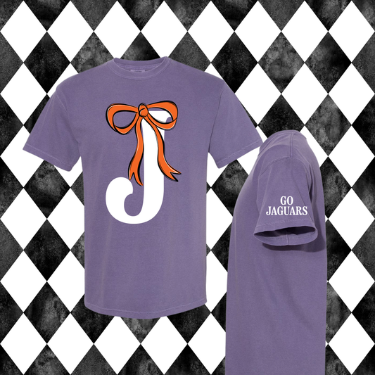 The Grand Monogram Bow T-Shirt | Any Letter • Any Mascot