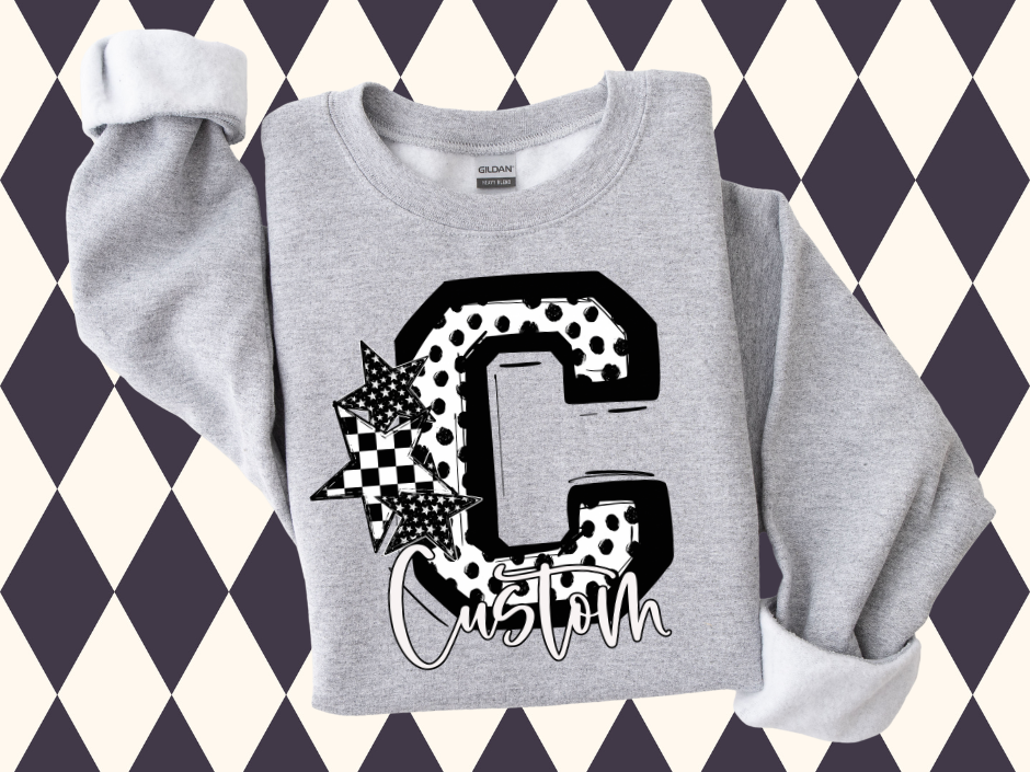 So Sporty Letter with Stars T-Shirt • Sweatshirt | Any Team • Any Color