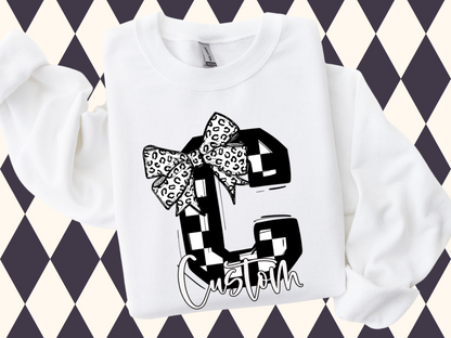 So Sporty Big Letter with Bow T-Shirt • Sweatshirt | Any Team • Any Color