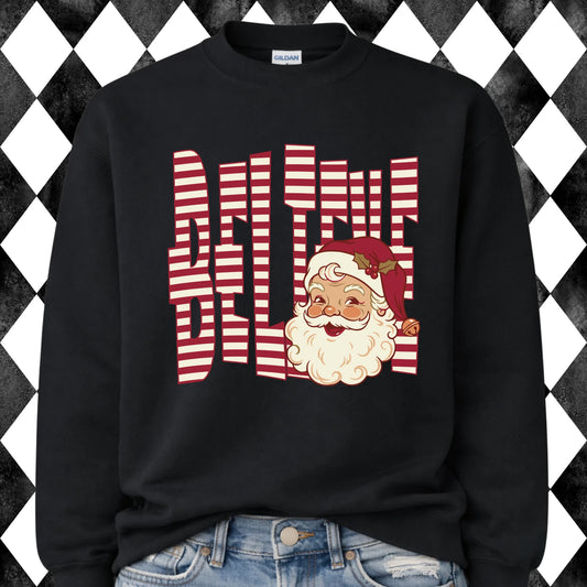 BELIEVE vintage Santa sweatshirt - Black