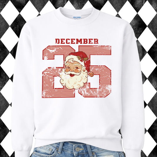 December 25 Santa sweatshirt - White