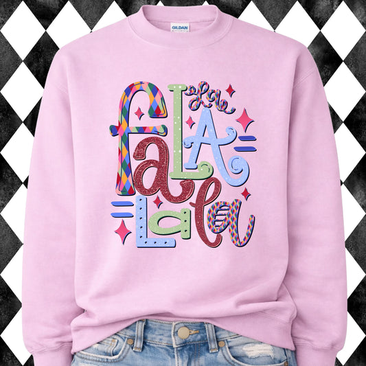 Fa La La La La sweatshirt - Light Pink