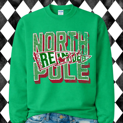 North Pole Reindeer sweatshirt - Irish Green