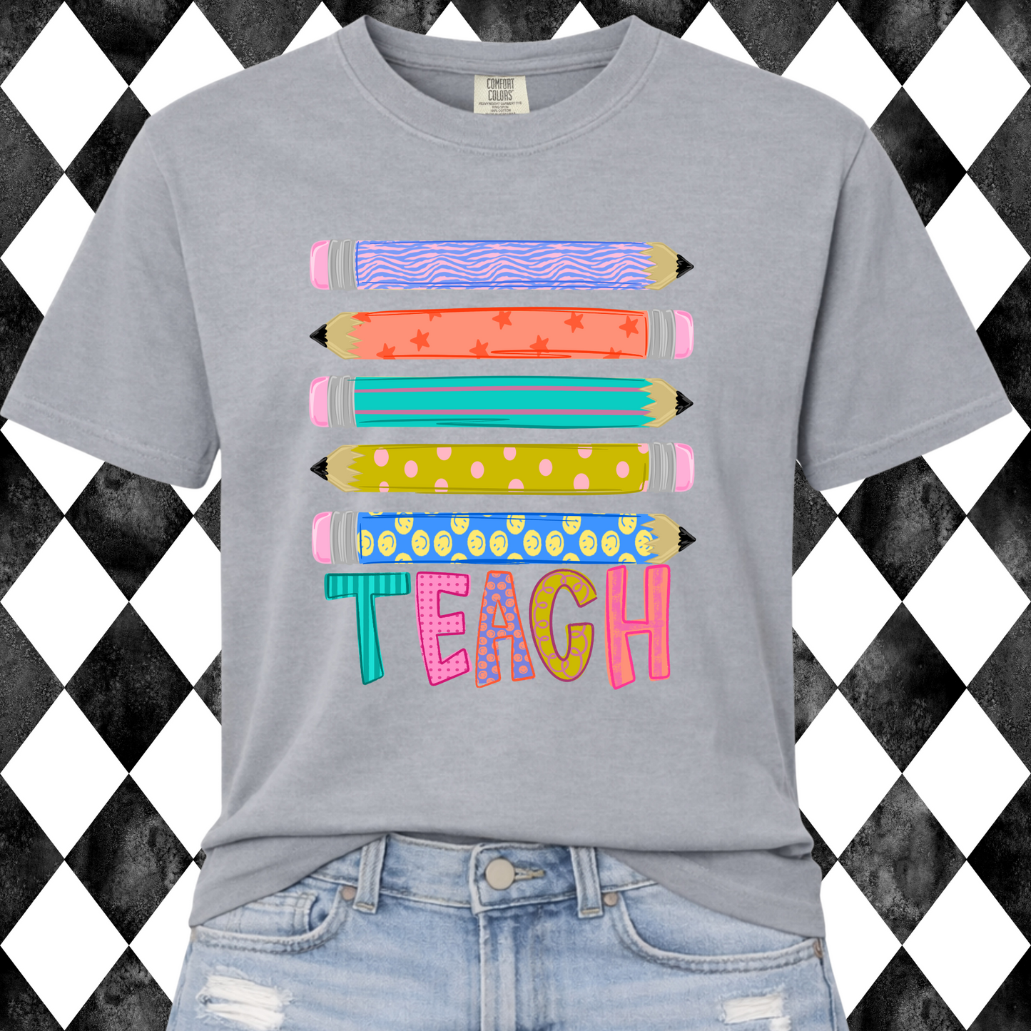 Teach Stacked Pencils Graphic Tee