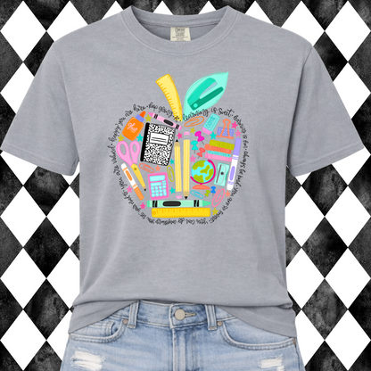 Learning is Sweet Teacher Apple Tee