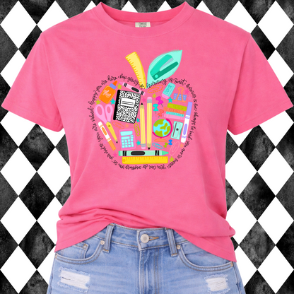Learning is Sweet Teacher Apple Tee