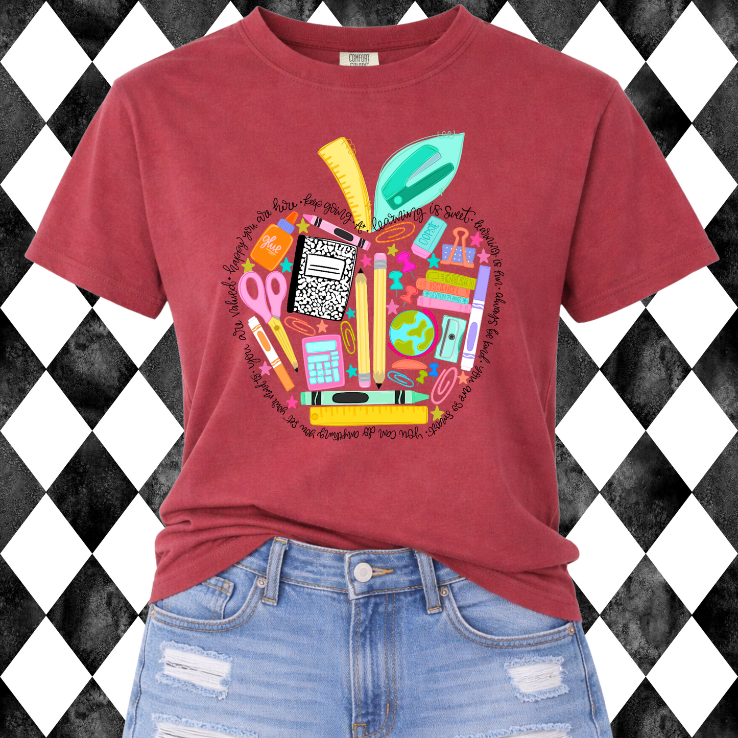 Learning is Sweet Teacher Apple Tee