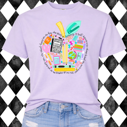 Learning is Sweet Teacher Apple Tee