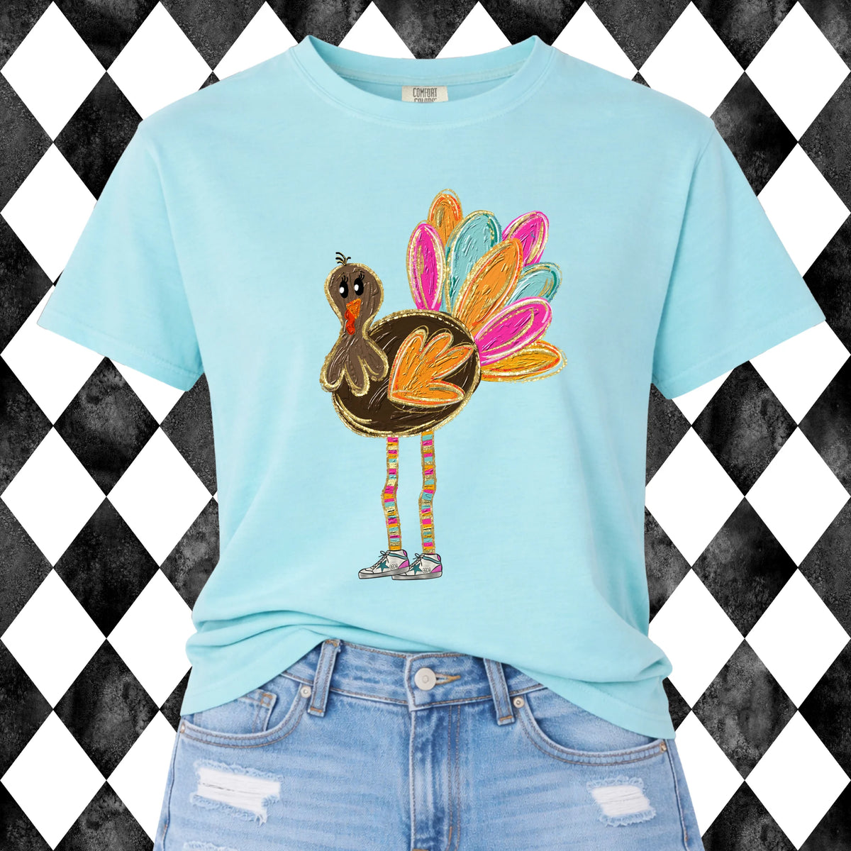 Sneaker Turkey t-shirt - Comfort Colors Chalky Mint