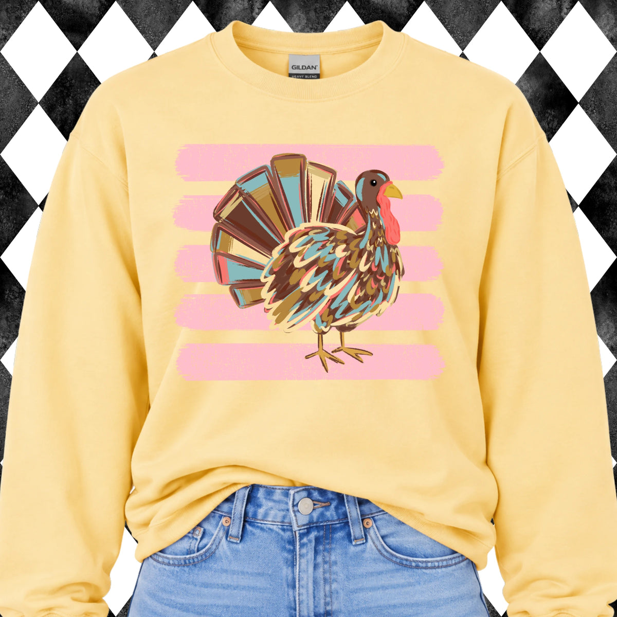 Striped Turkey sweatshirt - Yellow Haze