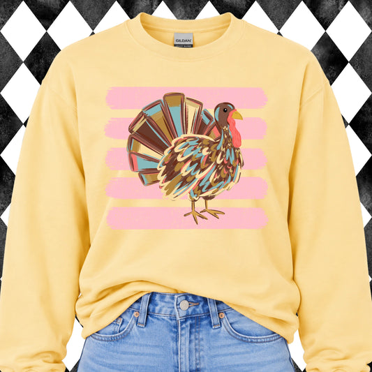 Striped Turkey sweatshirt - Yellow Haze