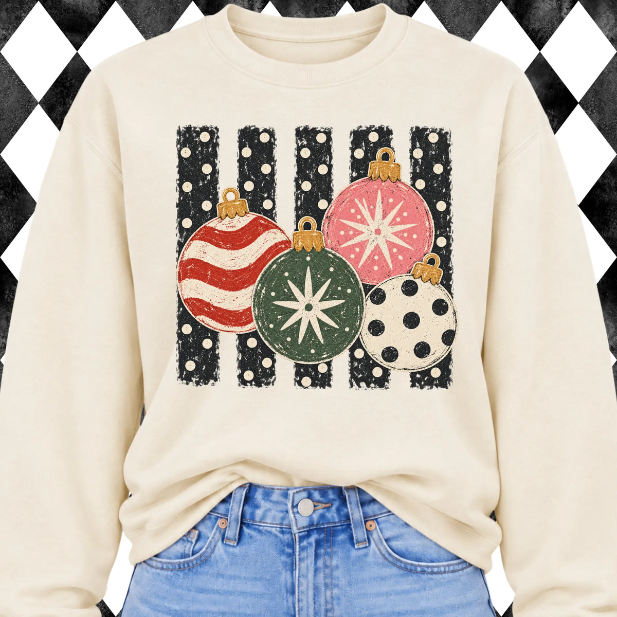 Vintage Ornaments sweatshirt - Ivory
